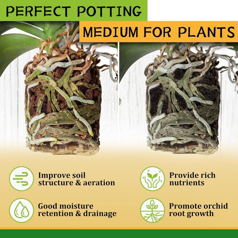 Legigo 6 Quarts Organic Orchid Potting Bark- All Natural Orchid Bark Potting Mix Pine Bark Wood Chips for Houseplant Mulch, Orchid Plants Root Development - Image 4